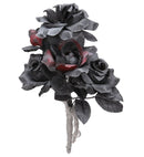 Halloween Bridal Bouquet With Black & Red Roses