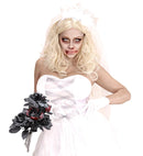 Halloween Bridal Bouquet With Black & Red Roses
