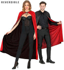 Black/Red Reversible Cape 130 Cm