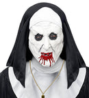 Horror Nun Half-Face Mask With Headpiece