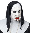 Horror Nun Half-Face Mask With Headpiece