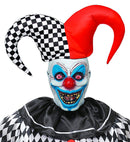 Evil Jester Half-Face Mask With Hat Hard Plastic