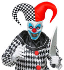 Evil Jester Half-Face Mask With Hat Hard Plastic