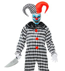 Evil Jester Half-Face Mask With Hat Hard Plastic