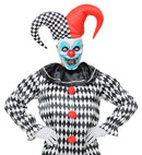 Evil Jester Half-Face Mask With Hat Hard Plastic