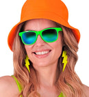 80'S Neon Green Glasses With Revo Lenses