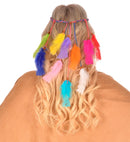 Multicolor Indian Feather Headband
