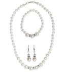 Strass Pearl Necklace, Earrings & Bracelet
