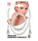 Strass Pearl Necklace, Earrings & Bracelet