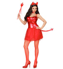 Devil Girl  Dress With Tail, Choker, Horns, Mini Pitchfork 