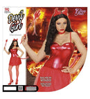 Devil Girl  Dress With Tail, Choker, Horns, Mini Pitchfork 