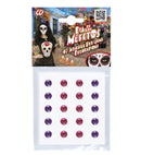 Set Of 40 Adhesive Eye Gems Decorations - Purple/Pink