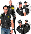 Swat | Fbi | Police Tactical Vest With 6 Removable Patches - Adult Size