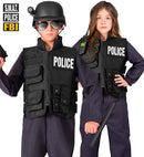 Swat | Fbi | Police Tactical Vest With 6 Removable Patches - Child Size