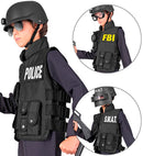 Swat | Fbi | Police Tactical Vest With 6 Removable Patches - Child Size