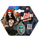 Azure Skull Gold Ring With Strass