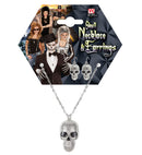 Silver Skull Necklace & Earrings