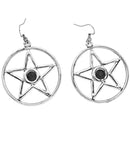 Pair Of Gothic Earrings With Black Gem