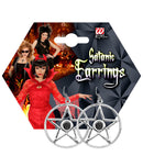 Pair Of Gothic Earrings With Black Gem