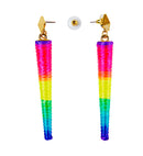 Pair Of Neon Multicolor Cone Earrings