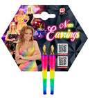 Pair Of Neon Multicolor Cone Earrings