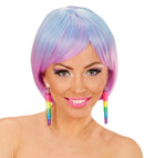 Pair Of Neon Multicolor Cone Earrings