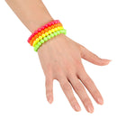 Set Of 4 Neon Beaded Bracelets