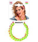 Set Of 4 Neon Beaded Bracelets