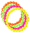Set Of 4 Neon Beaded Bracelets