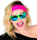 Pair Of Black & Neon Green Rhombus Earrings