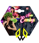 Pair Of Black & Neon Yellow Rhombus Earrings
