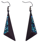 Pair Of Black & Sapphire Strass Earrings