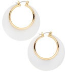 Pair Of White & Gold Disco Earrings