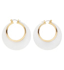 Pair Of White & Gold Disco Earrings
