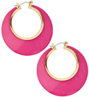 Pair Of Pink & Gold Disco Earrings
