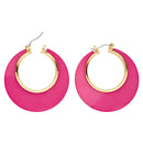 Pair Of Pink & Gold Disco Earrings