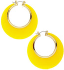 Pair Of Yellow & Gold Disco Earrings