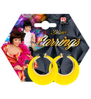 Pair Of Yellow & Gold Disco Earrings