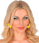 Pair Of Yellow & Gold Disco Earrings