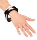 Set Of 4 Black & White Disco Bracelets