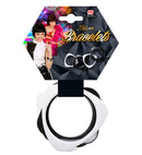 Set Of 4 Black & White Disco Bracelets