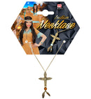 Gold Indian Totem Necklace With Gem