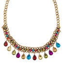 Gold Necklace With Colored Gems