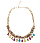 Gold Necklace With Colored Gems