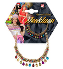 Gold Necklace With Colored Gems