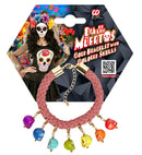 Cord Bracelet With 7 Colored Skulls