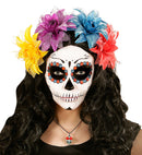 Azure Skull With Red Rose Eyes Necklace