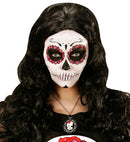Necklace With Black Rose & Skull Cameo