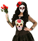 Necklace With Black Rose & Skull Cameo