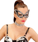 Unisex Shiny Black Studded Cat Eye S&M Eyemask